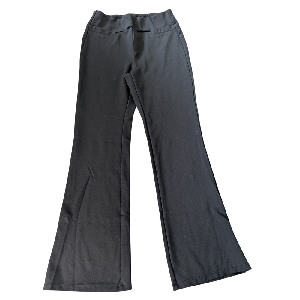 Halara Black Flare Leg Pants Petite Small Pull On Back Pockets Stretchy Casual